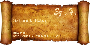 Sztanek Huba névjegykártya